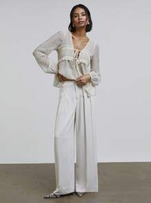 Athîral Women's Solid Color Pocket Straight Leg Simple Casual Pants