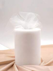 15cm*2280cm White Tulle Fabric Roll For Gift Wrapping, Ballet Skirt, Wedding, Birthday, Party Decoration, DIY Crafts Supplies - Thanksgiving, Valentine's Day, 1 Pc/2 Pcs Available
