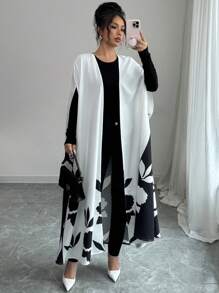 Selianne 女士花卉印花蝙蝠袖长夹克