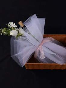 15cm*2280cm White Tulle Fabric Roll For Gift Wrapping, Ballet Skirt, Wedding, Birthday, Party Decoration, DIY Crafts Supplies - Thanksgiving, Valentine's Day, 1 Pc/2 Pcs Available