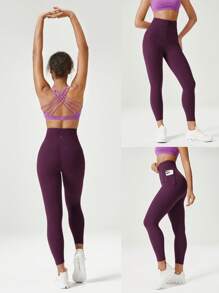 GLOWMODE 24" FeatherFit™-Sculpt Buttoned Leggings Corset Super High Rise Medium Impact Jogging Gym Training Daily