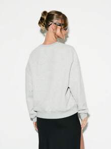 KIZN Sudadera esencial de cuello redondo - Gris - Ver 2