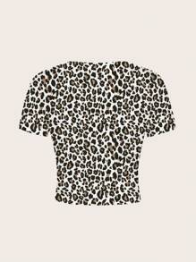 SHEIN ICON Top corto de cuello redondo informal y ajustado, simple y de moda para el uso diario - Blanco - Ver 3