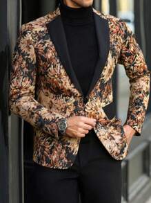 Manfinity AFTRDRK Men's Casual Blazer Jacket, Simple & Fashionable For Daily Wear - Multicolor - View 1