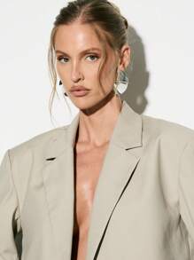 KIZN Professional Cropped Blazer Suit Jacket Office Business Wear Lightweight Short Formal Outerwear Spring Summer Workwear Elegant Structured Tailored