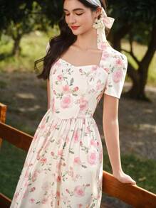 Vintamour 复古优雅女式碎花连衣裙 女式休闲头带 女式夏季服装 女式度假服装 浪漫连衣裙 女式夏季连衣裙 女式沙滩装 女式生日连衣裙 90 年代服装 女式连衣裙 优雅婚礼宾客连衣裙 女式夏季服装 女式春季服装 女式春季连衣裙 女式长裙 女式连衣裙 夏季度假连衣裙 沙滩裙 女式太阳裙 女式复活节连衣裙 - 粉色 - 查看 3