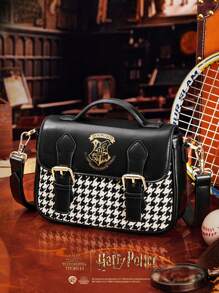 GLOWMODE GLOWMODE X HARRY POTTER 2.5L Hogwarts Badge Printed Crest Houndstooth Crossbody Adjustable Bag Daily Casual