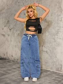 SHEIN SXY Women's Casual Straight Leg Jeans, Minimalist And Fashionable For Daily Wear