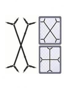 2Pcs/Set High Elastic Sheet Clips For Bedding, Sheet Fixing Straps Clip Holder, Sheet Clip Suspenders, Sheet Fastener Clips, Mattress Sheet Clip Straps, Back To School Supplies, Household Supplies