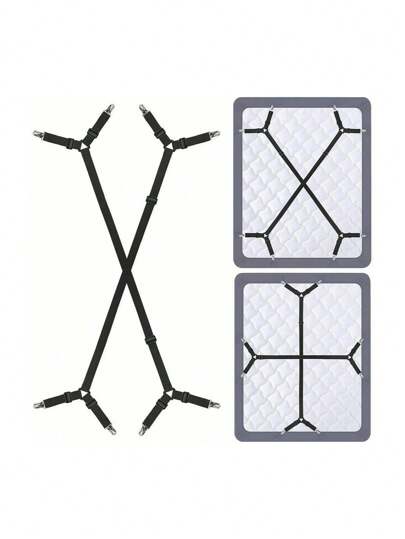 2개/세트 고탄성 시트 클립, 시트 고정 스트랩 클립 홀더, 시트 클립 서스펜더, 시트 고정 클립, 매트리스 시트 클립 스트랩, 학교 준비물, 가정용 용품