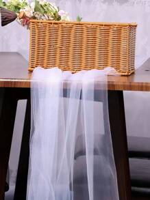 15cm*2280cm White Tulle Fabric Roll For Gift Wrapping, Ballet Skirt, Wedding, Birthday, Party Decoration, DIY Crafts Supplies - Thanksgiving, Valentine's Day, 1 Pc/2 Pcs Available