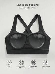 GLOWMODE Vestido deportivo mini VitalSwift Peekaboo ligero, de secado rápido, para uso diario, con espalda cruzada y pantalones cortos antideslizantes incorporados y bolsillos laterales - Negro - Ver 3