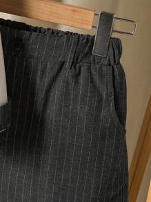 2 件套男童休闲正装、条纹衬衫和西装裤套装，适合春夏派对活动 - 彩色 - 查看 4