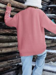 Aveloria Affinna Maglione lento donna alla moda e colorato con decorazione a fiocco, design di stile, maglione oversize