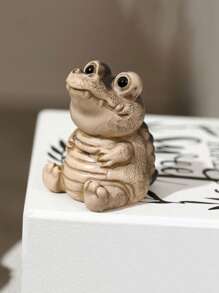 1pc Mini Pet Crocodile Ornaments, Cool Personalized Decor, Handmade Tea Ceremony Tea Set Accessories, Tea Table Tea Play, For Home Decoration, Home Decoration Best Gifts - Khaki - View 6