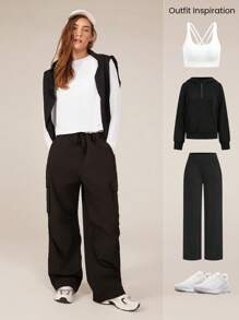 GLOWMODE Tee-shirt oversize à manches longues en modal avec dos à encolure dégagée, yoga à faible impact, décontracté quotidien