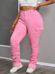 SHEIN ICON Plus Size Casual Denim Jeans, Simple & Fashionable For Daily Wear
