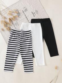 Girls Multi-Pack Ribbed Printed Stretchy Pants, Summer - Multicolor - View 2