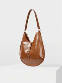 MOTF PREMIUM WOMEN'S SIMPLE COMMUTER WHIPSTITCH SHOULDER BAG - Brown - View 4