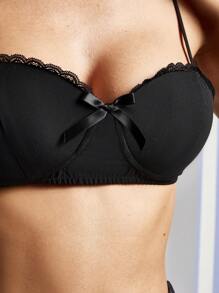 COSMINA Conjunto de 2 Peças Elegante para Festa Feminino, Preto Sexy, Primavera/Verão - Preto - Visão 3