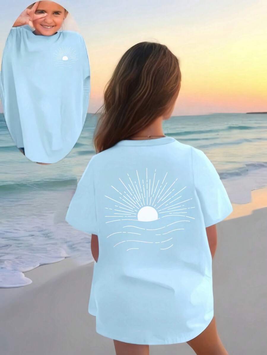 GraphicGems Young Girl Casual Minimalist Short Sleeve T-Shirt For Daily Wear