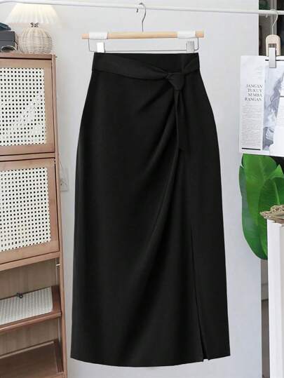 DreamSkyne 大码纯色简约休闲日常半身裙女式半身裙