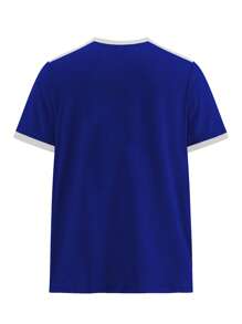 Manfinity Dauomo Brazil Letter & National Flag Print Stitching Round Neck T-Shirt For Men