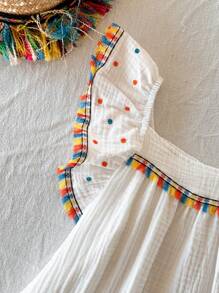 Vintaside Kids Young Girl Simple Fashion Casual Daily Wear Dress - White - View 4