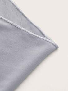 SHEIN Swim 女士纯色休闲沙滩装纱笼裙 - 淡紫色 - 查看 4