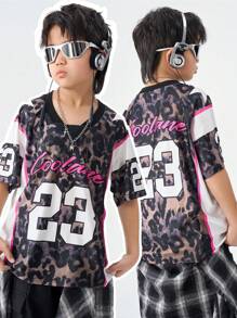 Coolane Kids Tricou cu mânecă scurtă din jerseu de hochei de primăvară/vară pentru adolescenți, tricou sport - cafea maro - Vizualizare 6