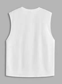 Manfinity Hypemode Men Plain Crew Neck Sleeveless Casual Top