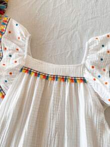 Vintaside Kids Young Girl Simple Fashion Casual Daily Wear Dress - White - View 5