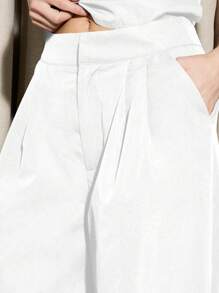 AiiRZ Elegant Backless Wide Leg Jumpsuit Party Evening Wedding Guest Special Occasion Formal Suit Set Tie Back Detail Summer Spring - White - View 6