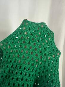 Manfinity EMRG 男士休闲镂空数字图案圆领短袖针织毛衣