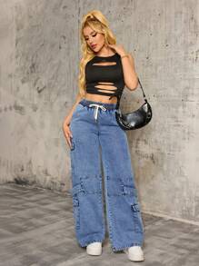 SHEIN SXY Women's Casual Straight Leg Jeans, Minimalist And Fashionable For Daily Wear