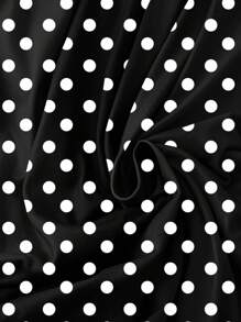 SHEIN LUNE 大码女式波尔卡圆点印花休闲宽松吊带背心 - 黑與白 - 查看 4