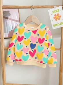 Tween Girl Casual Loose Fit Crew Neck Comfortable Long Sleeve Sweatshirt - Multicolor - View 2