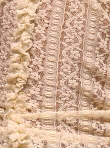 MUSERA Strappy Lace Fitted Top Western Summer Holiday Ibiza , Autum, Winter, - Cream - View 6