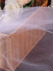 15cm*2280cm White Tulle Fabric Roll For Gift Wrapping, Ballet Skirt, Wedding, Birthday, Party Decoration, DIY Crafts Supplies - Thanksgiving, Valentine's Day, 1 Pc/2 Pcs Available