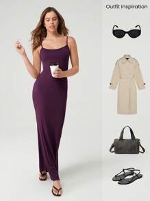 GLOWMODE Modal Fischschwanz Maxikleid mit verstellbaren Trägern, tägliches Lässig Sommerkleid, Partykleid, Langes Kleid, Abschlussballkleid