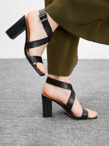 CUCCOO BIZCHIC Women's Fashion Versatile Simple High Heel Sandals Spring Shoes Spring Break Easter - Black - View 7