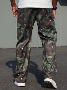 Manfinity LEGND Plus Size Men's Casual Camouflage Print Cargo Pants - Multicolor - View 2