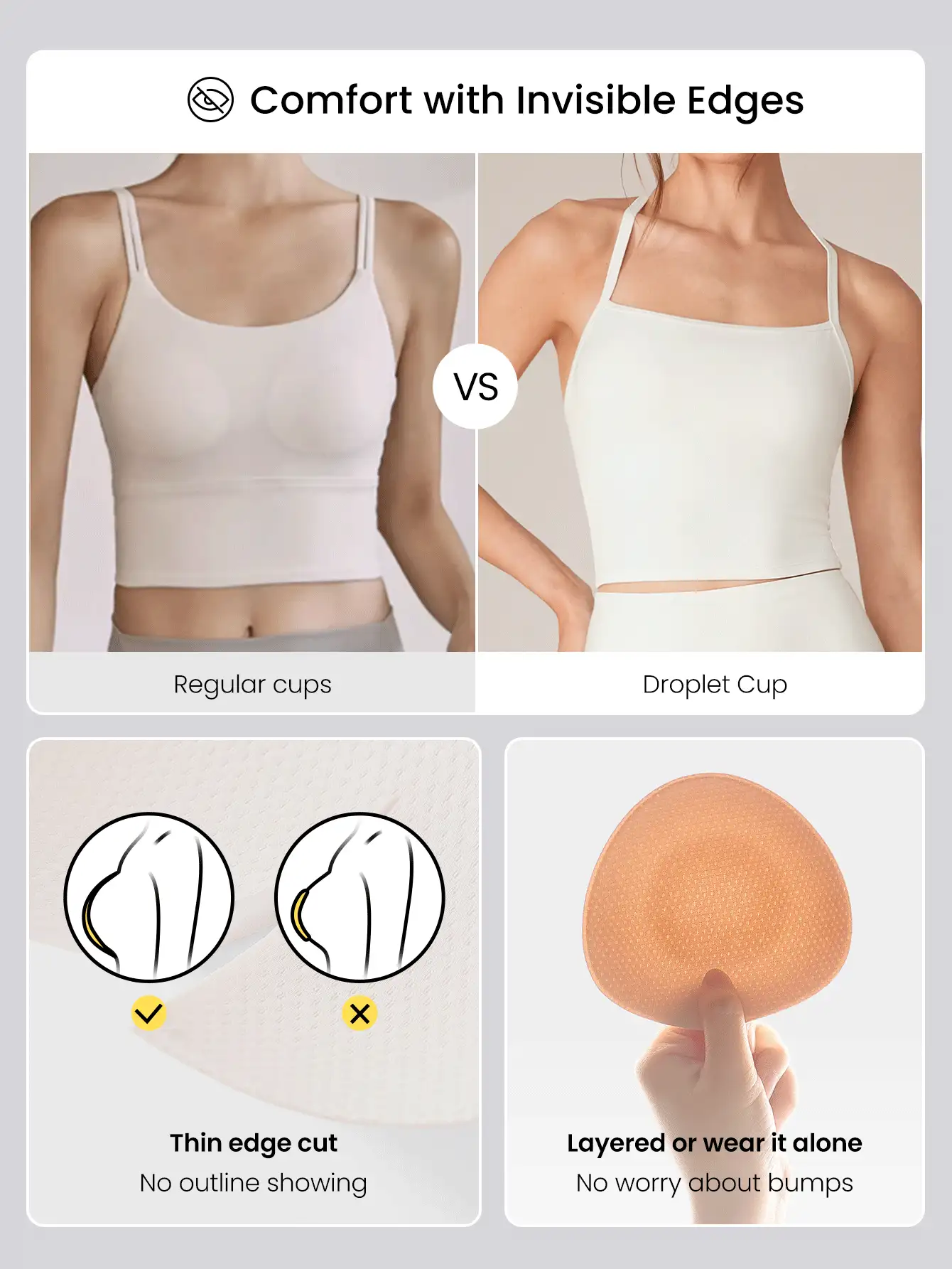 GLOWMODE FeatherFit™ T-Neck Racerback Tank Top Light Support Low Impact Yoga Studio Spring Summer - White - View 3