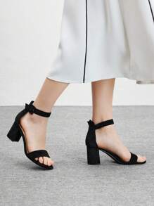 CUCCOO BIZCHIC Round Toe Chunky Heel Bow Decor Fashion Women High Heel Sandals Spring Break Easter - Black - View 4