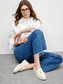 CUCCOO BIZCHIC 女士休闲舒适百搭平底乐福鞋，适合日常穿着，圣诞节、情人节、春季皆宜。 - 米色 - 查看 7