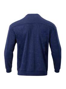 Manfinity Sport Corelite Men's Letter Print Crew Neck Long Sleeve Casual Fitness & Sports Sweatshirt - Royal Blue - View 2