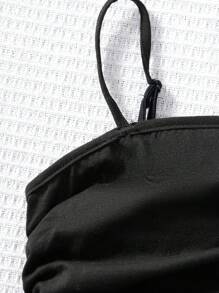 SHEIN Leap Crew Tween Girls 2pcs Casual Fitted Camisole Dress Set