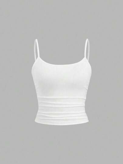 Sweetra Women's Fitted Camisole, Slim Fit, Layering Sleeveless Top Y2K