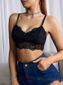 Maternity 1pc Lace Patchwork Spaghetti Strap Simple Casual Sexy Lingerie Nursing Bra