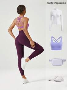 GLOWMODE 24" FeatherFit™-Sculpt Buttoned Leggings Corset Super High Rise Medium Impact Jogging Gym Training Daily